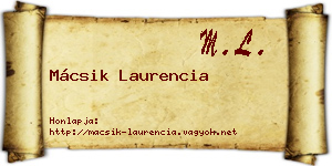 Mácsik Laurencia névjegykártya