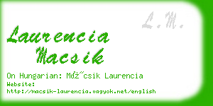laurencia macsik business card